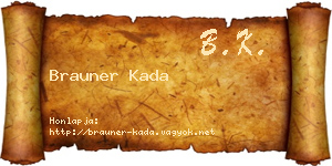 Brauner Kada névjegykártya